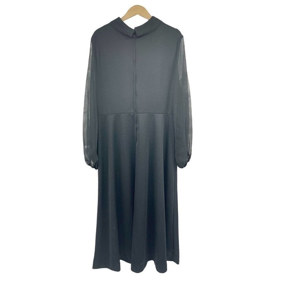 Lady Alden Shop Vintage Black Bling Maxi Long Goth Wednesday Adams Dress Size 20 - Picture 3 of 10